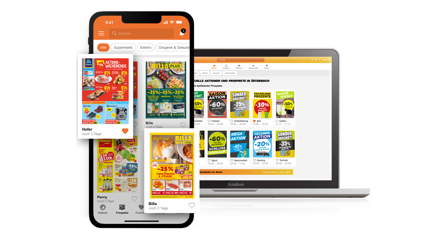 Aktionsfinder App-und Webansicht 2022